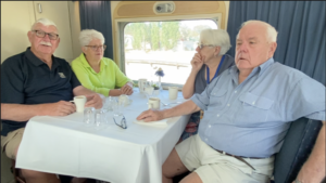 Group Travelling On The Train